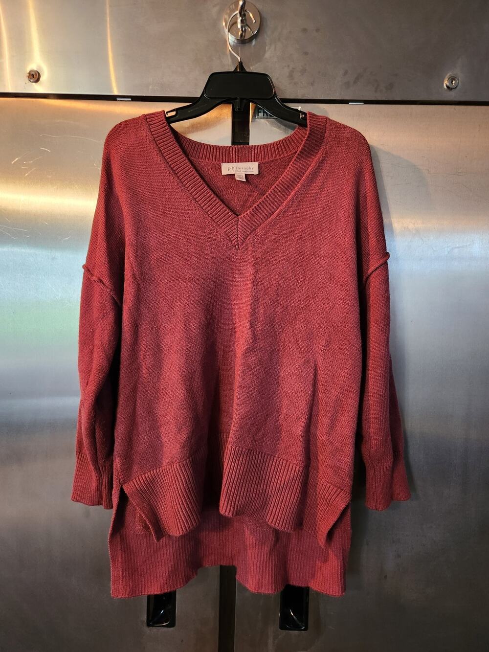 Philosophy Republic Clothing V-Neck Sweater Women's Size 1X Rust